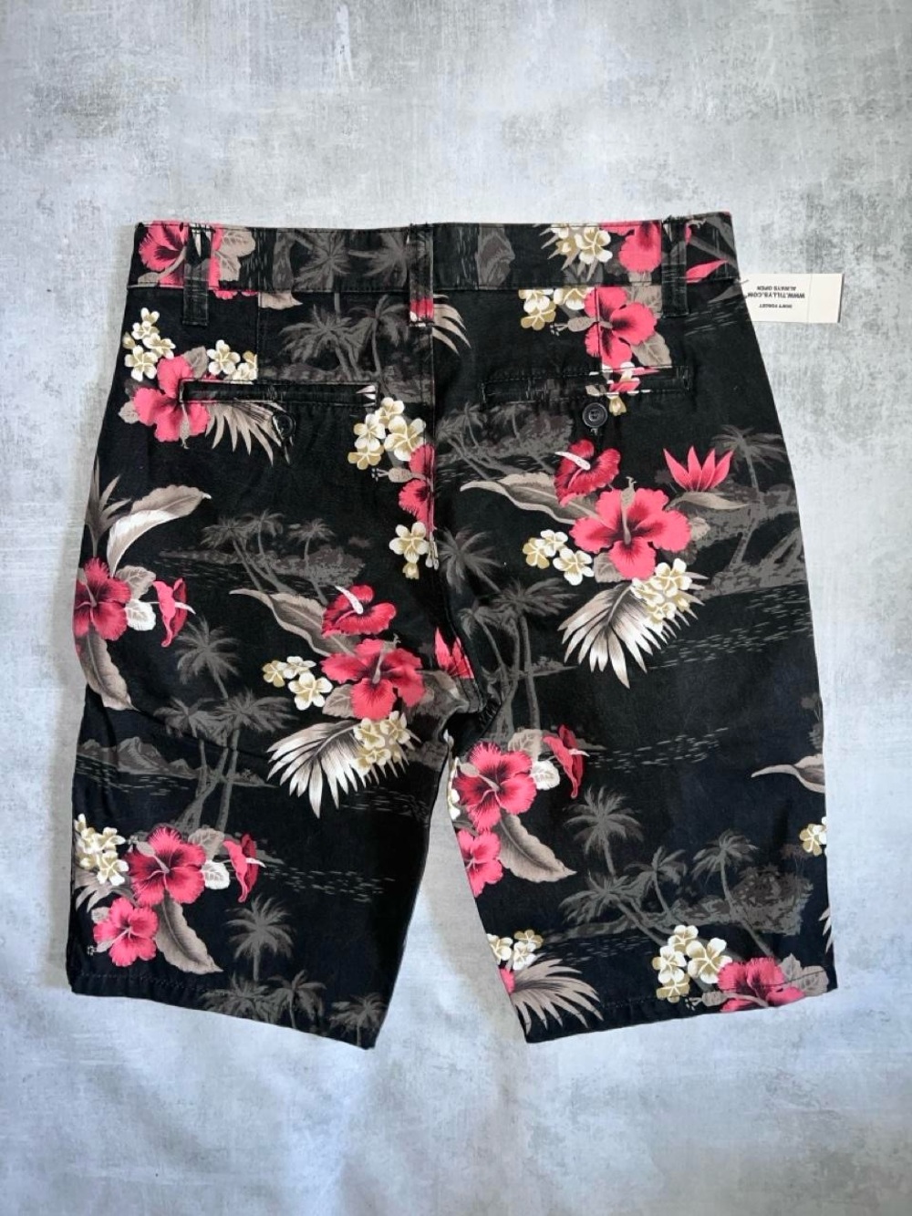 Tilly's Black Shorts with Pink & Cream Floral Print